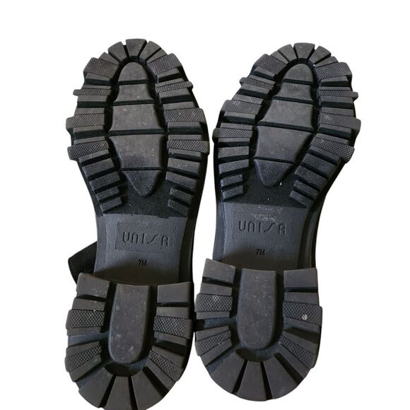 Unisa Boots Womens 7 M Black Wadi-M Ankle Booties Heels Casual Suede Zipper - Picture 6 of 8